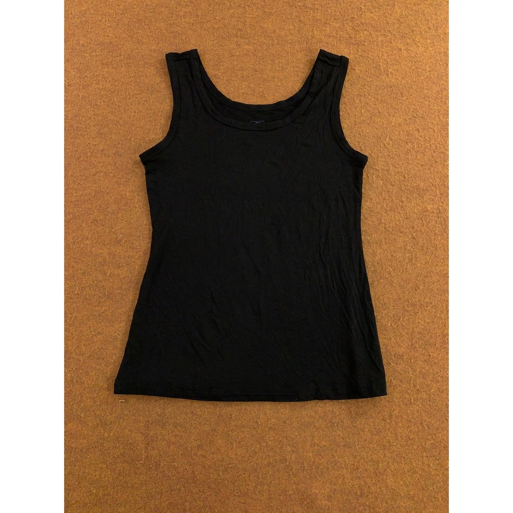 Bamboo Cool Womens Small Black Viscose Spandex Scoop Neck Tank Top